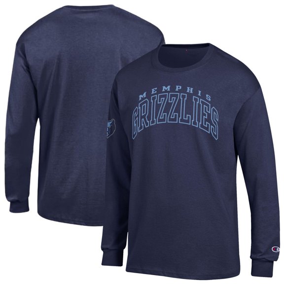 Men's Champion Navy Memphis Grizzlies Jersey Long Sleeve T-Shirt
