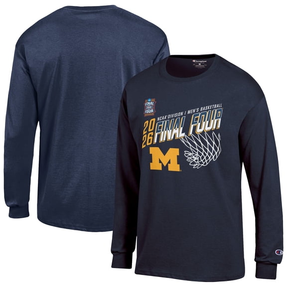 Men's Champion Navy Michigan Wolverines 2026 NCAA Men's Basketball Tournament March Madness Final Four Long Sleeve