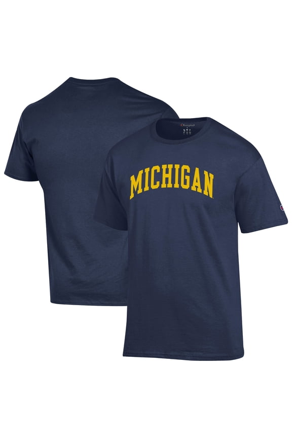 Men's Champion Navy Michigan Wolverines Basic Arch T-Shirt