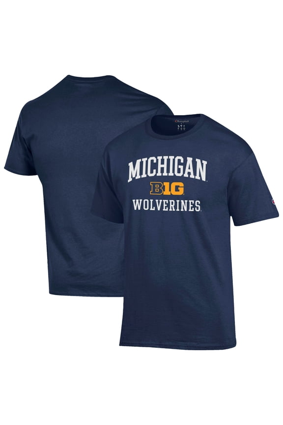 Men's Champion Navy Michigan Wolverines Big Ten T-Shirt