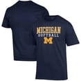 thumbnail image 1 of Men's Champion Navy Michigan Wolverines Softball Stack T-Shirt, 1 of 3