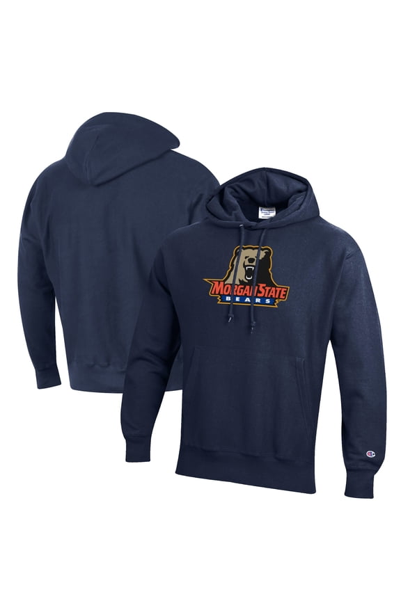 Men's Champion Navy Morgan State Bears Reverse Weave Fleece Pullover Hoodie