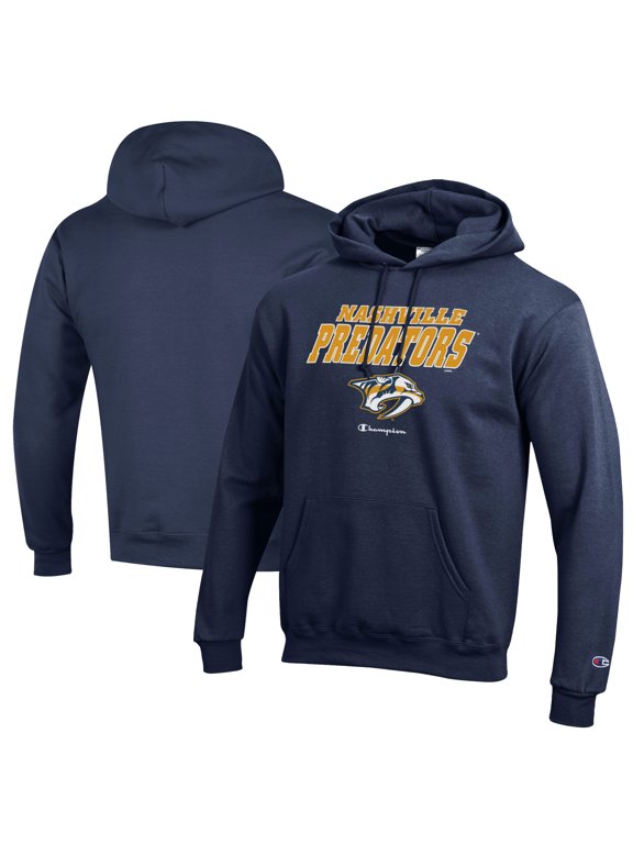 Men's Champion Navy Nashville Predators Eco Powerblend Pullover Hoodie