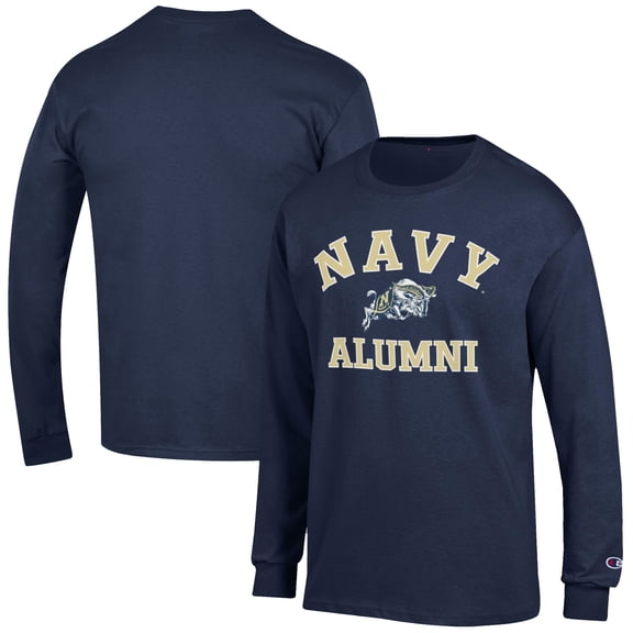 Men's Champion Navy Navy Midshipmen Alumni Logo Long Sleeve T-Shirt
