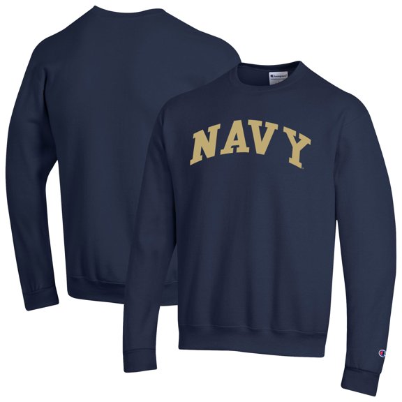 Men's Champion  Navy Navy Midshipmen Basic Arch Fleece Pullover Sweatshirt