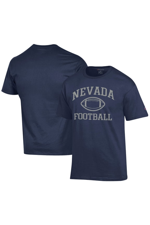 Men's Champion Navy Nevada Wolf Pack Football Jersey T-Shirt