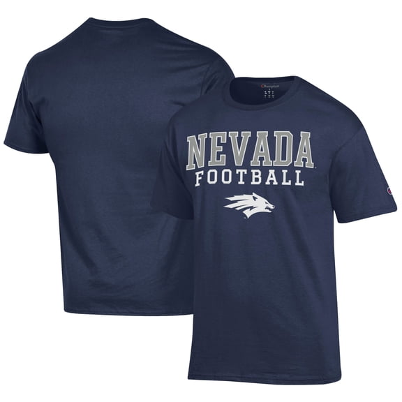 Men's Champion  Navy Nevada Wolf Pack Football Jersey T-Shirt