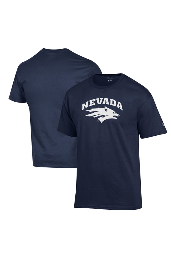 Men's Champion Navy Nevada Wolf Pack Primary Jersey T-Shirt