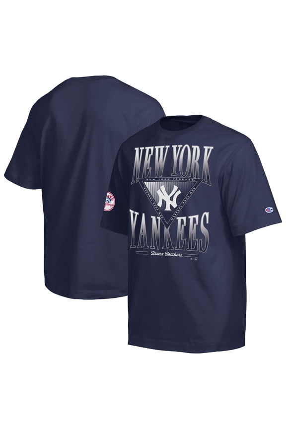Men's Champion Navy New York Yankees Traditions Two Locations T-Shirt