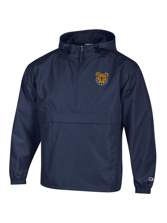 Men's Champion Navy North Carolina A&T Aggies Packable Half-Zip Hooded Jacket