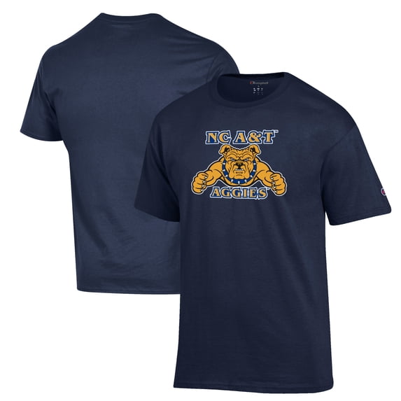 Men's Champion Navy North Carolina A&T Aggies Primary Jersey T-Shirt