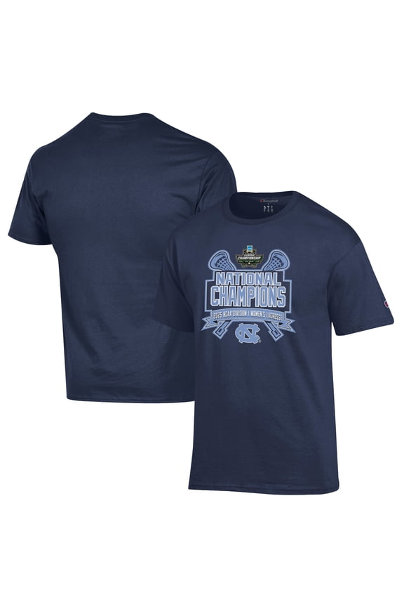 Men's Champion Navy North Carolina Tar Heels 2025 NCAA Women's Lacrosse National Champions Jersey T-Shirt