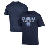 Mens Champion Navy North Carolina Tar Heels Stack Logo Lacrosse Powerblend T-Shirt