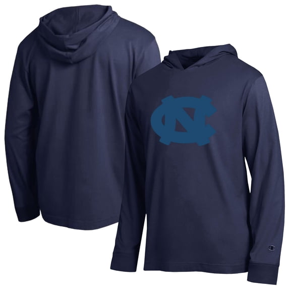 Men's Champion Navy North Carolina Tar Heels Tonal All Star Long Sleeve Hooded T-Shirt