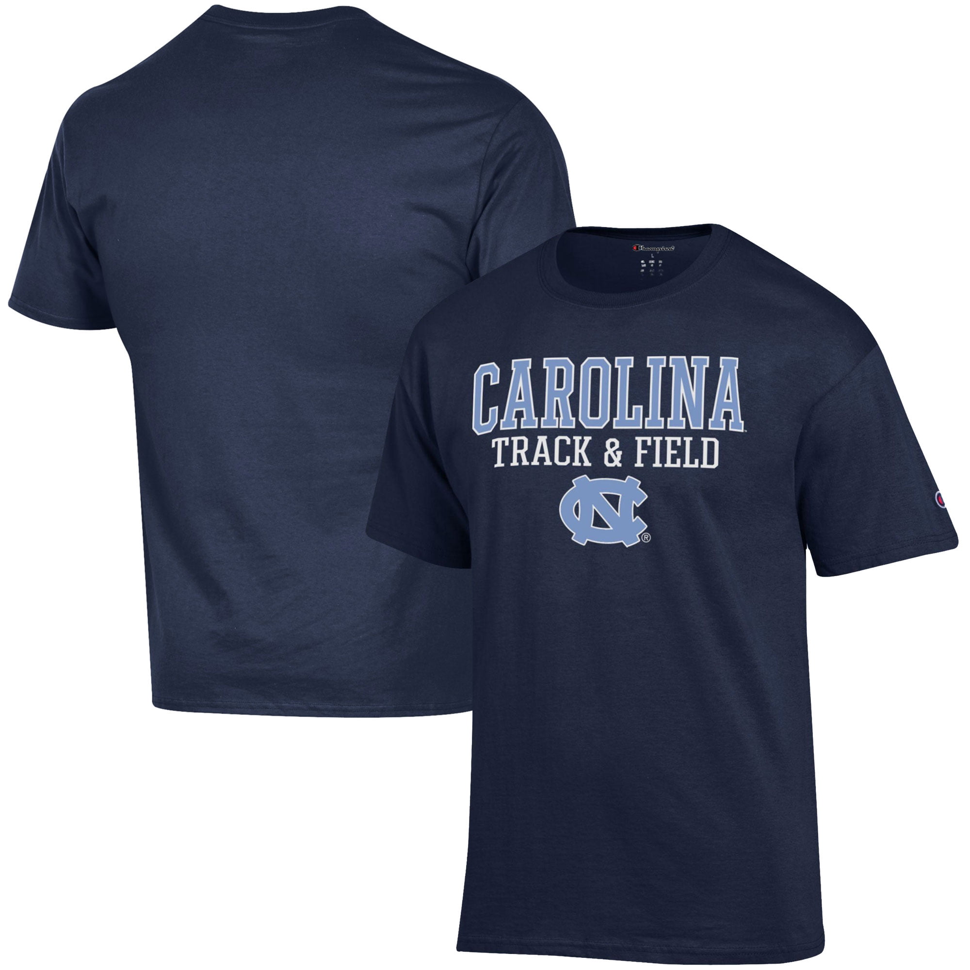 Men's Champion  Navy North Carolina Tar Heels Track & Field Stack T-Shirt