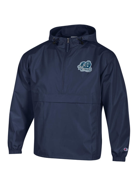 Men's Champion Navy Old Dominion Monarchs Packable Half-Zip Hooded Jacket