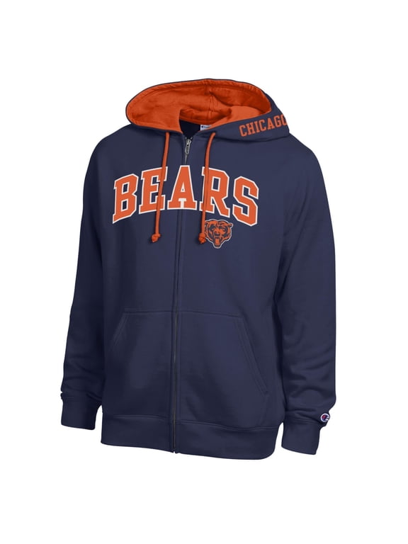 Men's Champion Navy/Orange Chicago Bears Full-Zip Hoodie