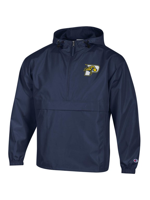 Men's Champion Navy Pace University Setters Packable Half-Zip Hooded Jacket