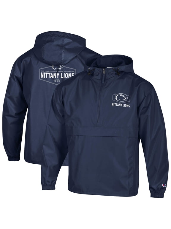 Men's Champion Navy Penn State Nittany Lions Delay Packable Half-Zip Jacket