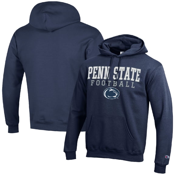 Men's Champion Navy Penn State Nittany Lions Football Stack Pullover Hoodie