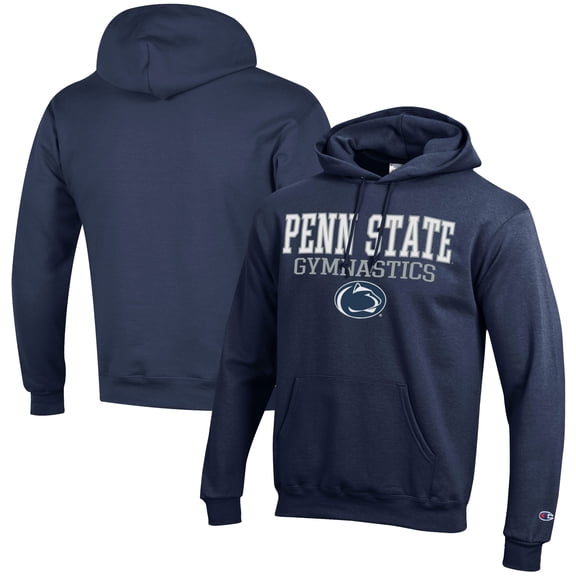 Men's Champion Navy Penn State Nittany Lions Gymnastics Stack Powerblend Pullover Hoodie
