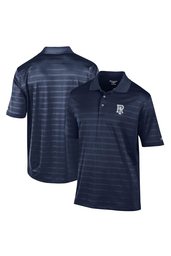 Men's Champion Navy Rhode Island Rams Relaxed Fit Textured Solid Polo