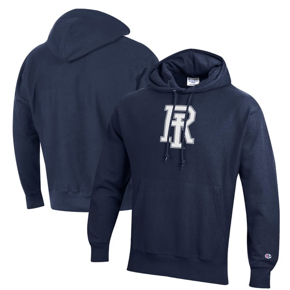 Men's Champion Navy Rhode Island Rams Reverse Weave Fleece Pullover Hoodie
