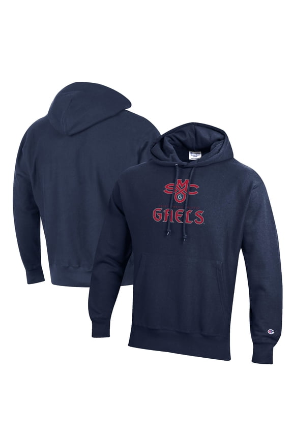 Men's Champion Navy Saint Mary's Gaels Reverse Weave Fleece Pullover Hoodie