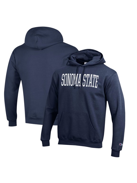 Men's Champion Navy Sonoma State Seawolves Eco Powerblend Pullover Hoodie