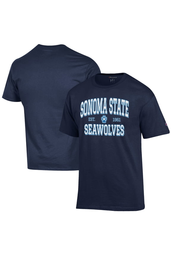 Men's Champion Navy Sonoma State Seawolves Est. Date Jersey T-Shirt