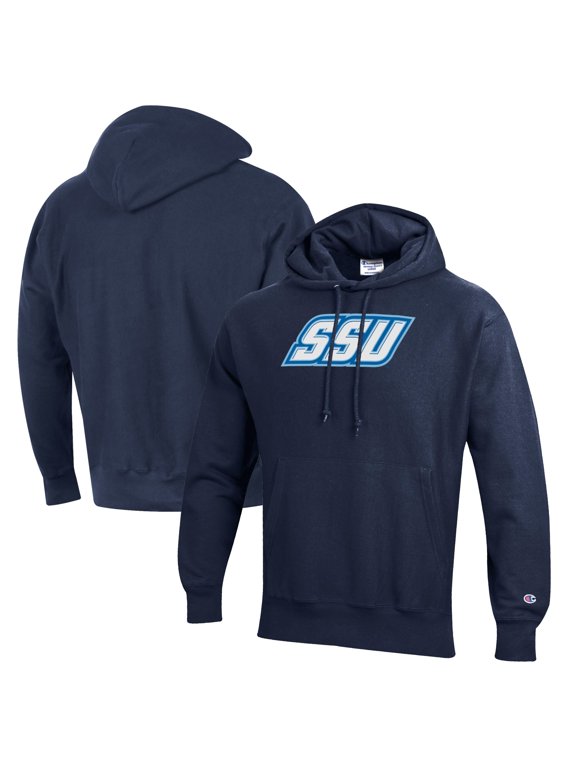 Men's Champion Navy Sonoma State Seawolves Reverse Weave Fleece Pullover Hoodie