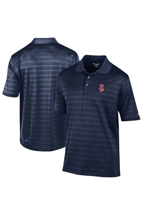 Men's Champion Navy Spokane Indians Textured Solid Polo