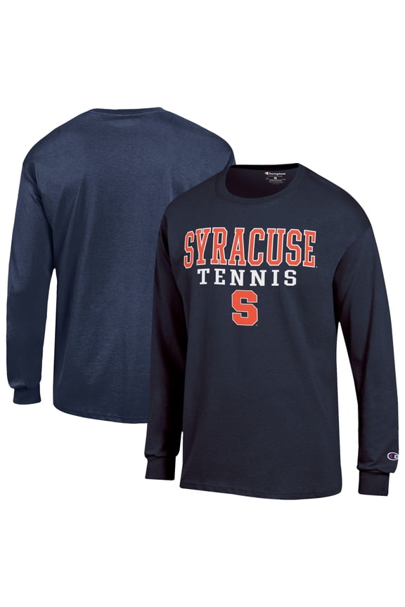 Men's Champion Navy Syracuse Orange Tennis Long Sleeve T-Shirt