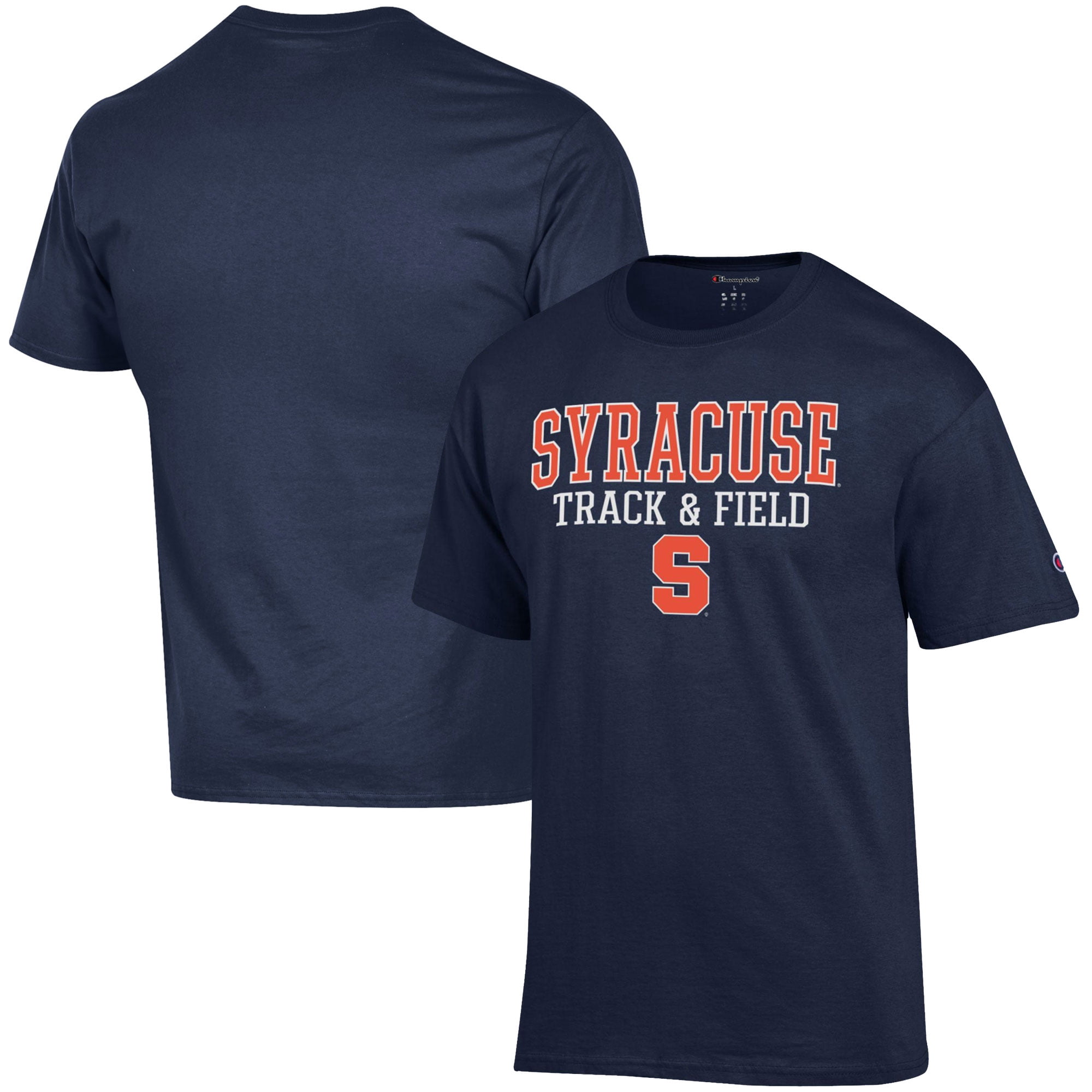 Men's Champion  Navy Syracuse Orange Track & Field Stack T-Shirt