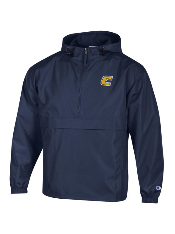 Men's Champion Navy Tennessee Chattanooga Mocs Packable Half-Zip Hooded Jacket