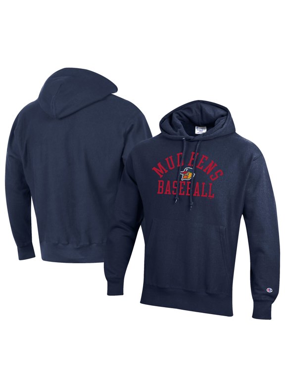 Men's Champion Navy Toledo Mud Hens Baseball Reverse Weave Pullover Hoodie