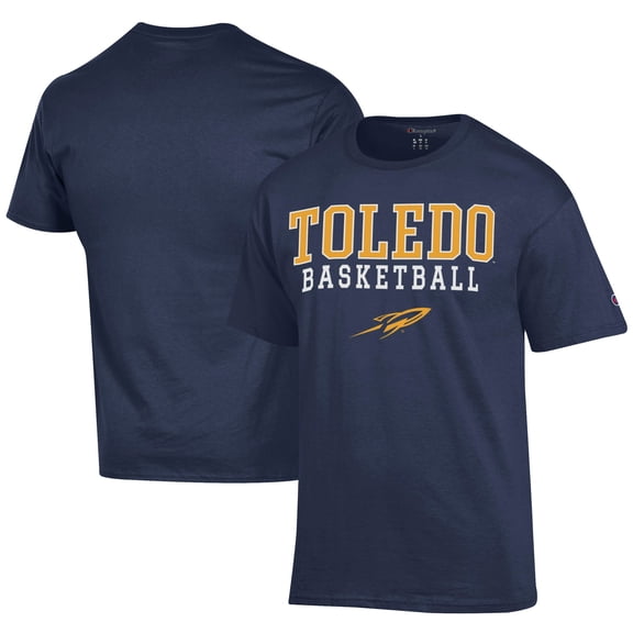 Men's Champion  Navy Toledo Rockets Icon Logo Basketball Jersey T-Shirt
