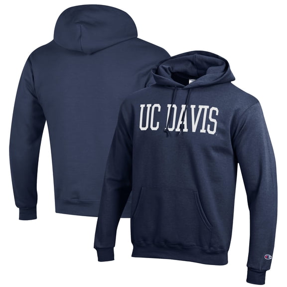 Men's Champion Navy UC Davis Aggies Eco Powerblend Pullover Hoodie