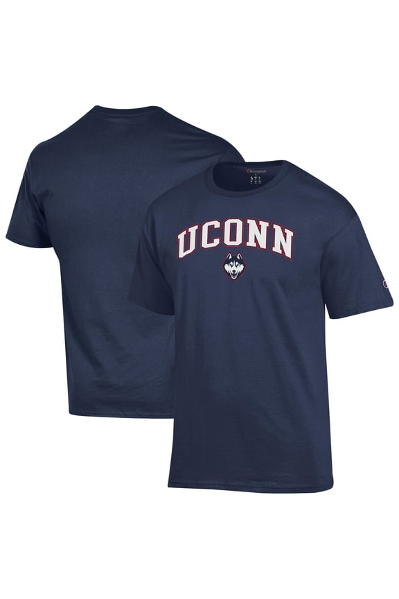 Men's-Champion Navy UConn Huskies Arched Logo T-Shirt
