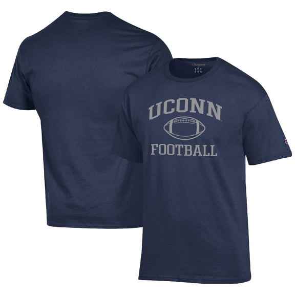 Men's Champion Navy UConn Huskies Football Icon  T-Shirt