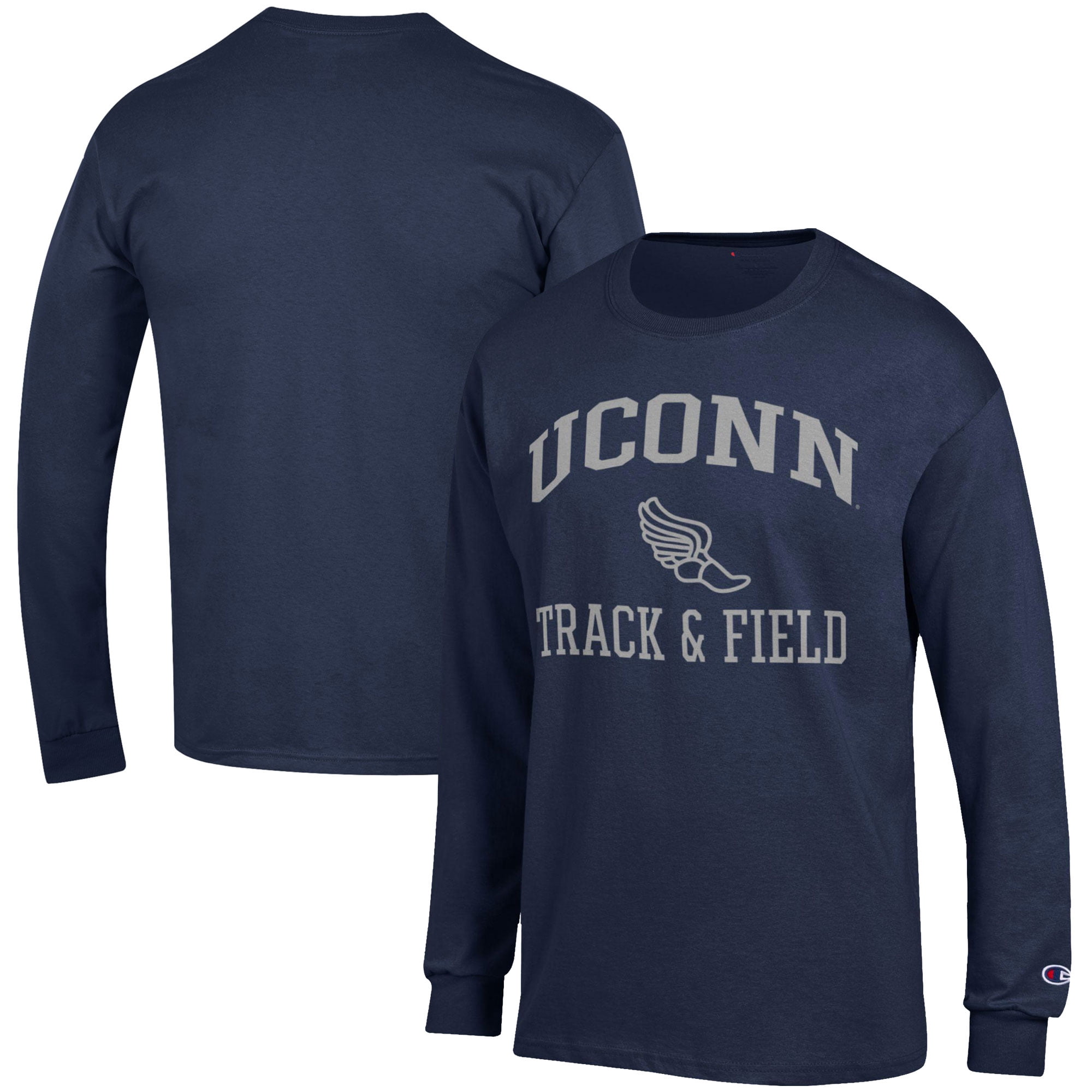 Men's Champion  Navy UConn Huskies Track & Field Icon Long Sleeve T-Shirt