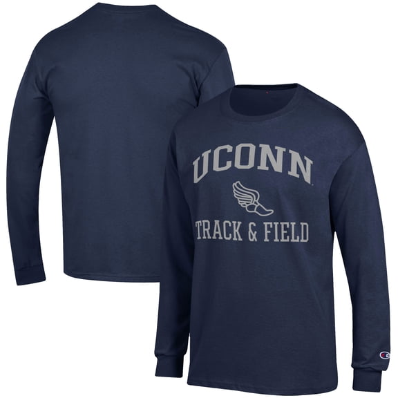 Men's Champion  Navy UConn Huskies Track & Field Icon Long Sleeve T-Shirt