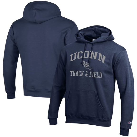 Men's Champion  Navy UConn Huskies Track & Field Icon Powerblend Pullover Hoodie