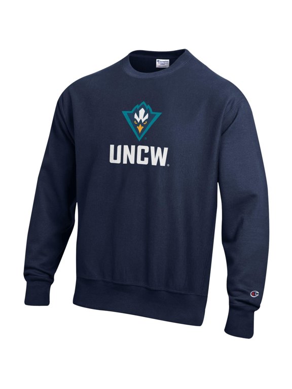 Men's Champion Navy UNC Wilmington Seahawks Arch Logo Reverse Weave Crew