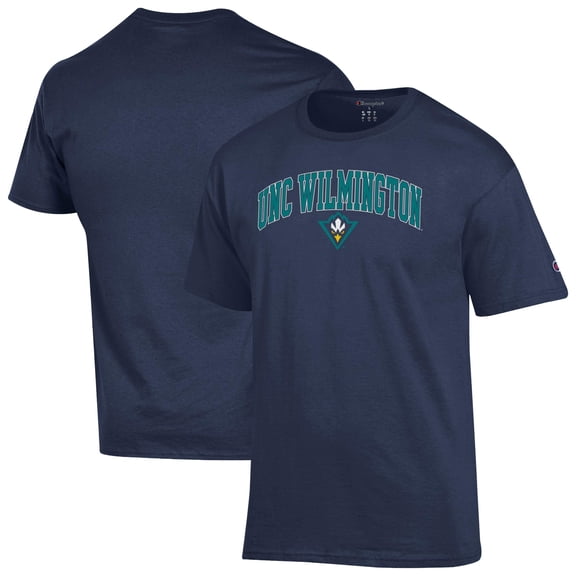 Men's Champion Navy UNC Wilmington Seahawks Arch Logo T-Shirt