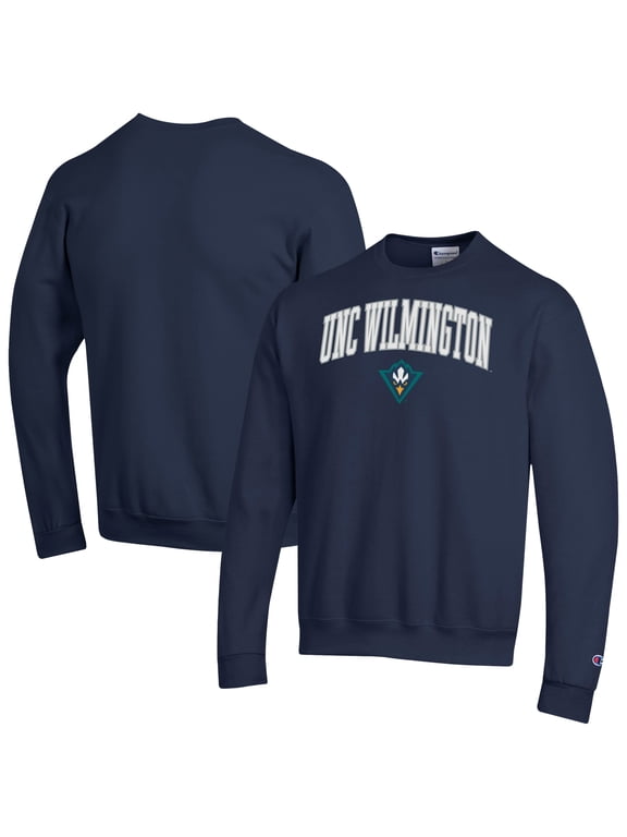 Men's Champion Navy UNC Wilmington Seahawks Campus Eco Powerblend Sweatshirt