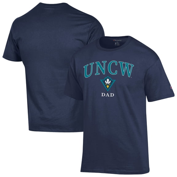Men's Champion Navy UNC Wilmington Seahawks Dad Logo T-Shirt