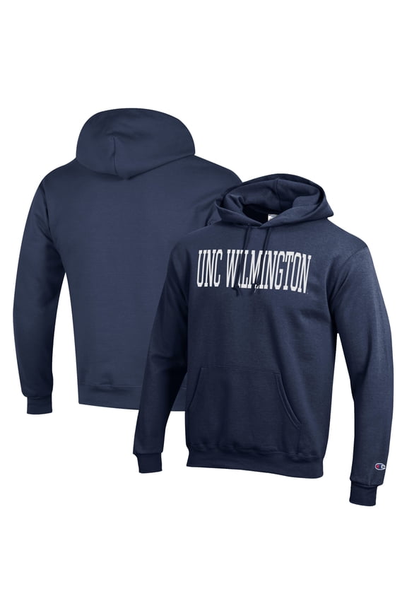 Men's Champion Navy UNC Wilmington Seahawks Eco Powerblend Pullover Hoodie