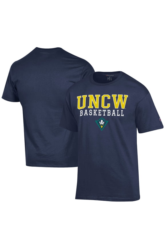 Men's Champion  Navy UNC Wilmington Seahawks Icon Logo Basketball Jersey T-Shirt
