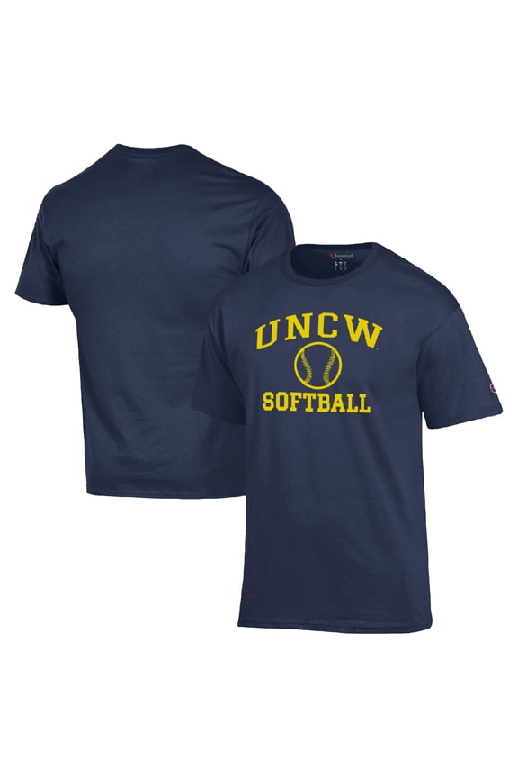 Men's Champion  Navy UNC Wilmington Seahawks Icon Softball Powerblend T-Shirt